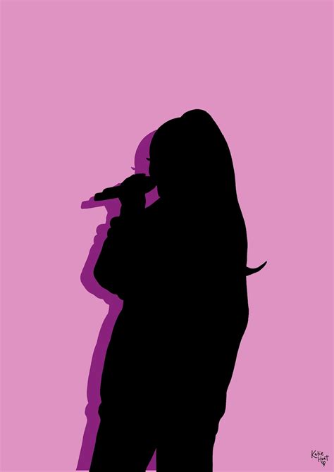 Ariana Grande Pink Silhouette Art Print Etsy