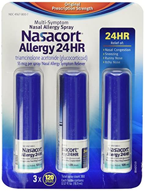 nasacort allergy 24hr non drip nasal spray 120 sprays 3 pk gtin ean upc 100004100734