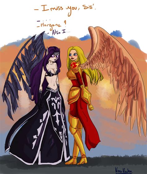 League Of Legends Sisters Morgana And Kayle By Noranecko On Deviantart