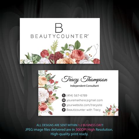 Beauty Counter Business Card Personalized Beauty Counter Business