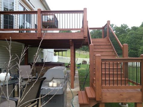Clean colors attain rich wood tones. Cedar Deck-AFTER Stained using Sherwin Williams Deckscapes ...