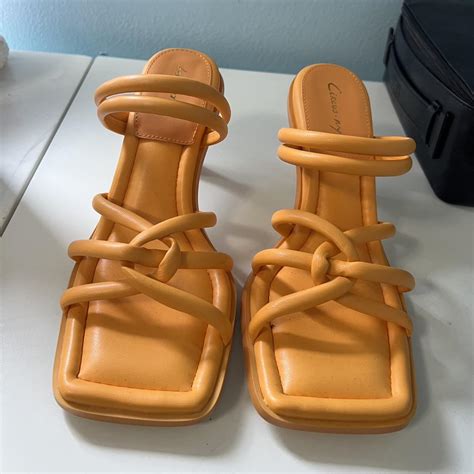 Womens Orange Sandals Depop