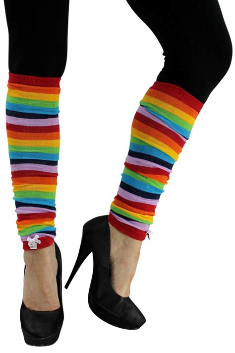 Multicolor Rainbow Stripe Leg Warmers Leg Warmers Rainbow Stripes Legs