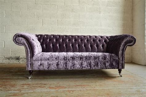 British Handmade 3 Seater Aubergine Purple Crushed Velvet Etsy