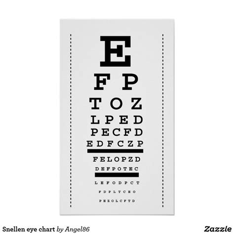 Snellen Eye Chart In 2021 Eye Chart Chart Custom Posters