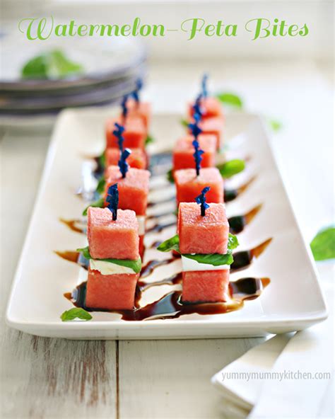 Watermelon And Feta Bites Appetizer