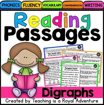Phonics is a method of learning to read words that is taught from the start of read on to find out how your child uses phonics at school, how to created by experts and based on current teaching practice, these. Digraph Reading Passages - Fluency and Skill Based Comprehension Notebook | Reading passages ...
