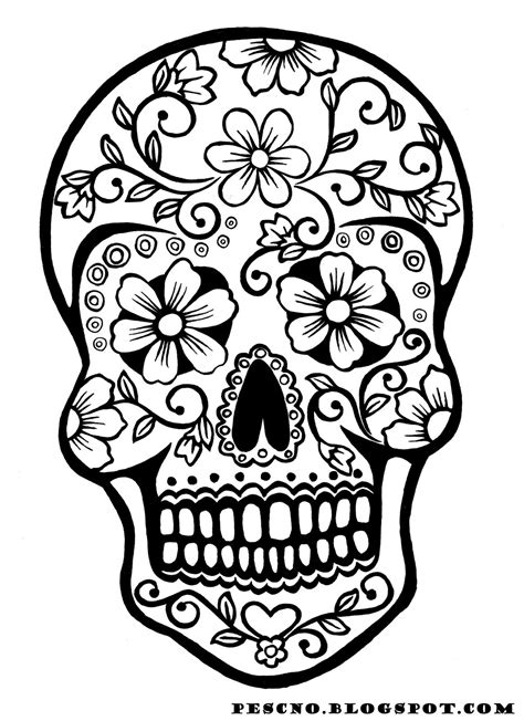 Day Of The Dead Sugar Skull Coloring Pages At Free