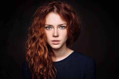 wallpaper face women redhead model simple background eyes long hair looking at viewer