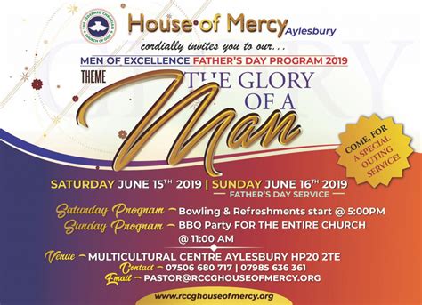 Men Of Excellence Fathers Day Program 2019 Rccg House Of Mercy