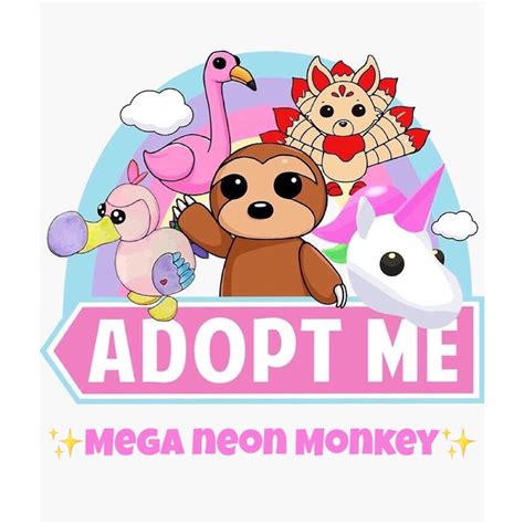 Adopt Me Pets Mega Neon Monkey Mega Fly Ride Same Day Etsy Uk