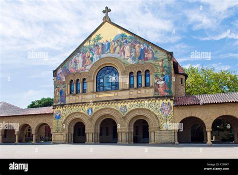Front Exterior Of Stanford Memorial Church At Stanford University Stock