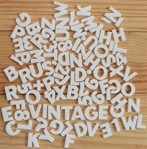 Vintage Plastic Magnetic Letters Small White Letters And Numbers Hama