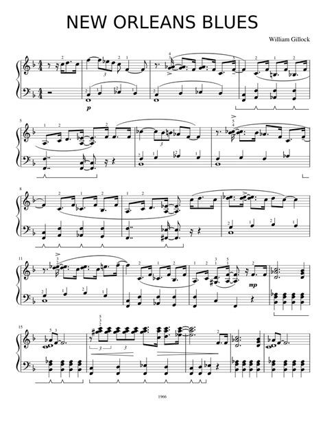 New Orleans Blues Sheet Music For Piano Solo