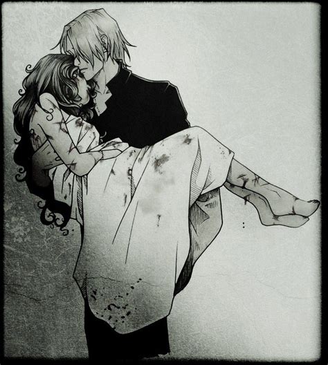 Edmond Holding Her Injured Body Love Illustrations Dramione Anime