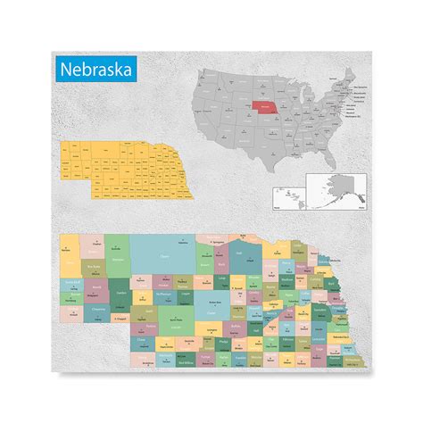 Nebraska Ne State General Reference Map Usa States Maps Posters