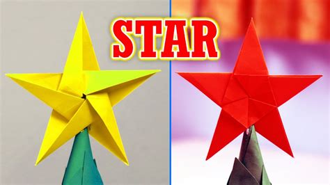 How To Make A Star With Paper For Christmas Tree Easy Origami Youtube