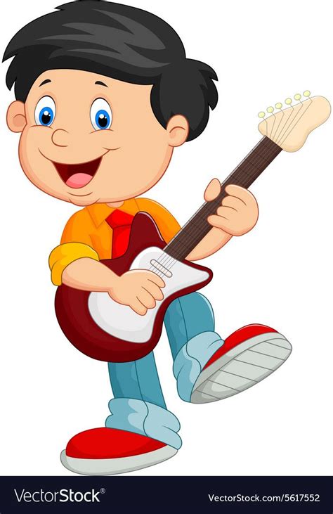 Discover thousands of premium vectors available in ai and. illustration of Cartoon child play guitar. Download a Free ...