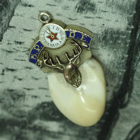 Circa 1900 14k Elks Club Tooth Fob Pippin Vintage Jewelry
