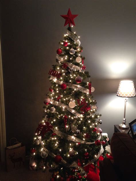 Red And Silver Christmas Tree Christmas Tree Silver Christmas Tree