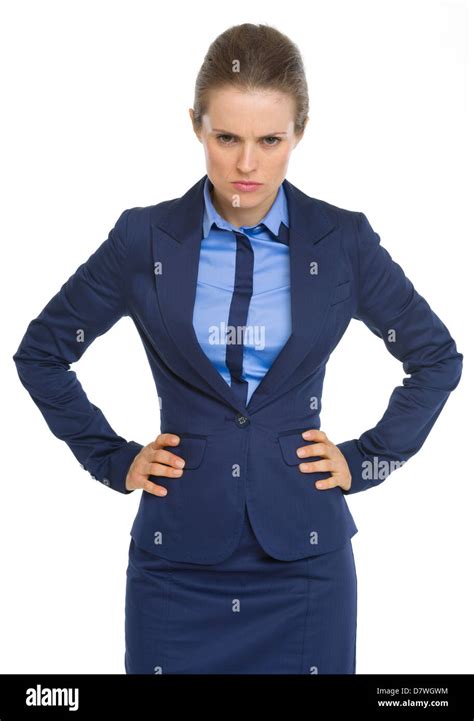 Portrait Of Angry Business Woman Stock Photo Alamy