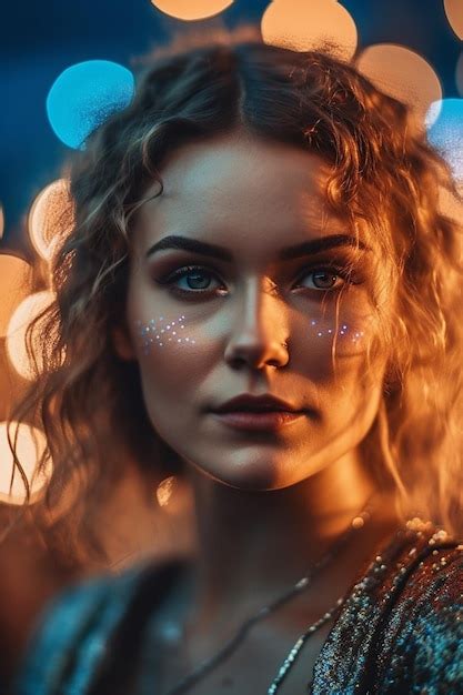 Premium Ai Image A Woman With Stars On Her Face