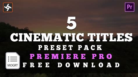 Simple titles is a bundle of 10 title templates for premiere pro. 5 Cinematic Titles Preset Pack for Adobe Premiere Pro ...