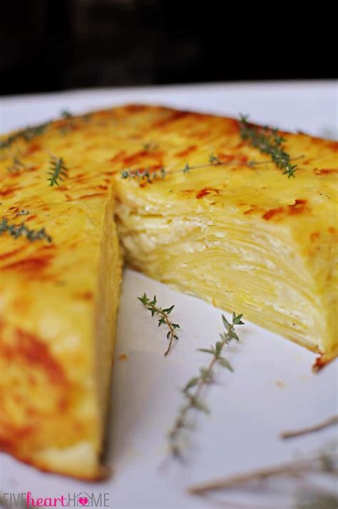 Scalloped Potato Flan With Gruyère And Garlic ~ Served Overturned And