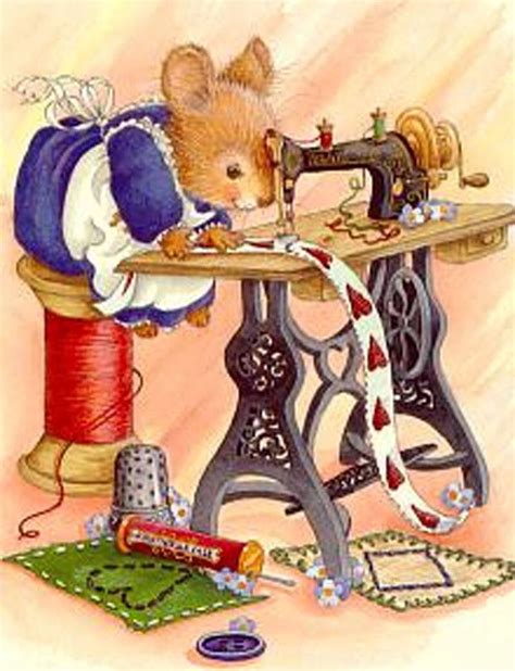 Pin By Wilma Elliott On Mice Love Sewing Art Cute Mouse Vintage