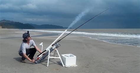 GENIUS: They're Using Potato Guns As Bait Cannons For Beach Fishing Now
