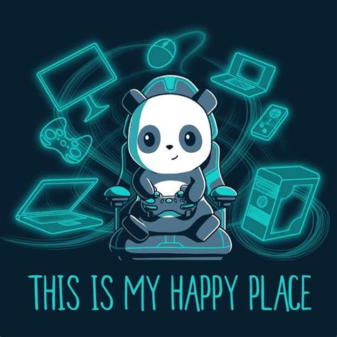 Gaming Is My Happy Place T Shirt Teeturtle Cute Panda Wallpaper Cute