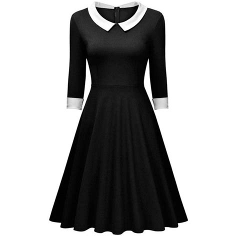 Retro Panel Flat Collar Dress 23 Liked On Polyvore Featuring Dresses