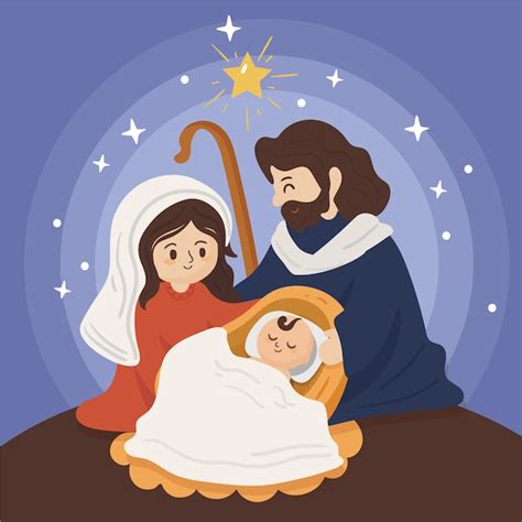 Free Vector Hand Drawn Nativity Scene Illustration
