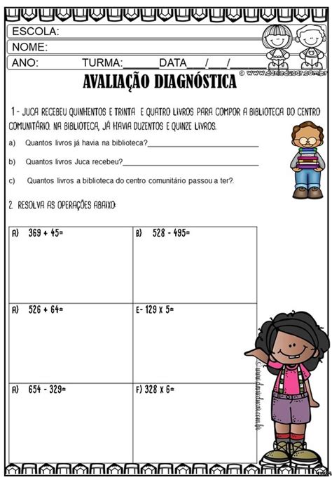 Avaliação diagnóstica ano matematica