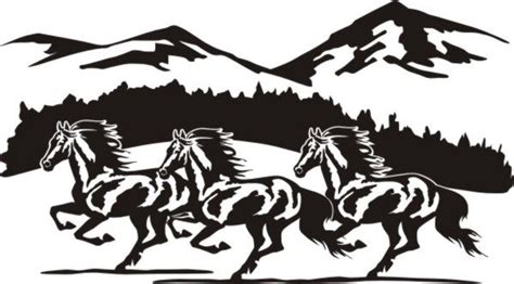 Wild Horses Mountain Scene Sticker Click Image To Close Horse