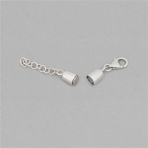 Sterling Silver Barrel Magnetic Clasp Approx X Mm With Lobster Lock X Mm Inc