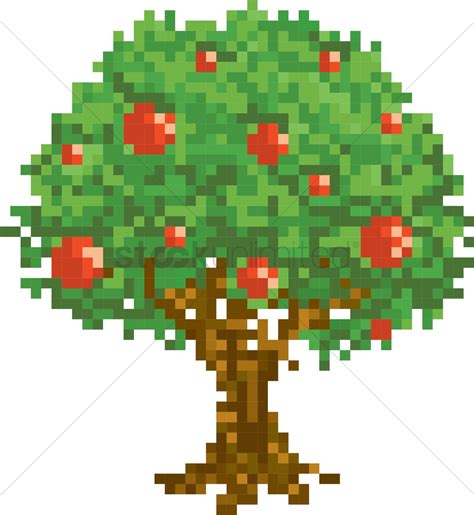 Pixel Green Tree Vector Image 2021336 Stockunlimited