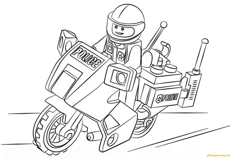 This activity book features pages full elmo, big bird, grover and more. Lego City Motorcycle Police Coloring Pages - Toys and ...