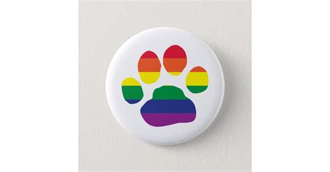 Gay Pride Paw Print Pinback Button Zazzle