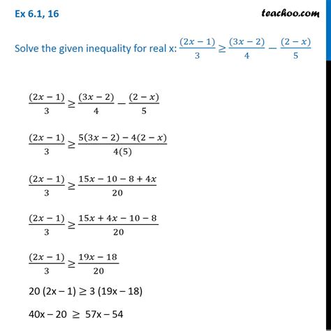 ex 5 1 16 solve 2x 1 3 3x 2 4 2 x 5