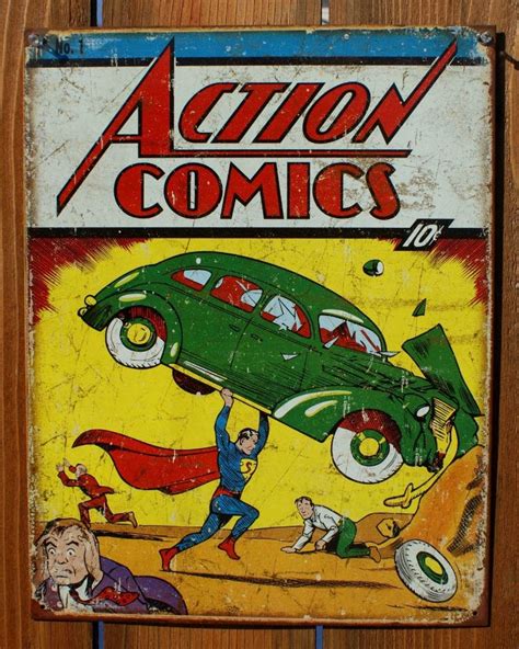 Action Comics Superman No 1 Tin Sign Detective Comics Dc