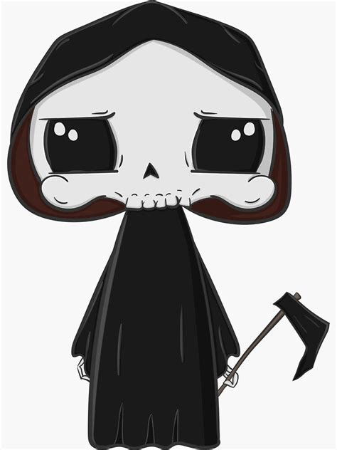 Cute Grim Reaper Sticker By Maya Pantic Grim Reaper Art Grim Reaper