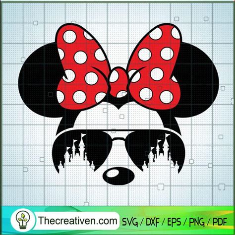 Minnie Red Bow Castle In Sunglasses Svg Mickey And Minnie Svg Walt