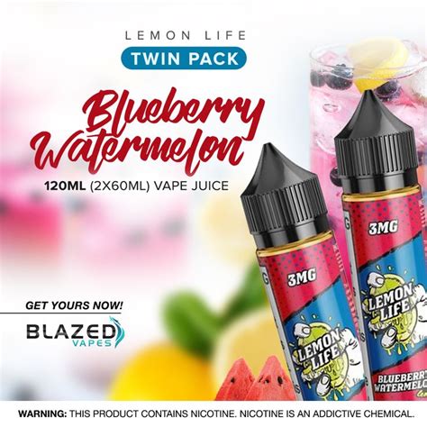 Lemon Life Twin Pack Blueberry Watermelon Lemonade 2x60ml Vape Juice