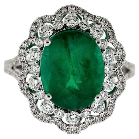 Rene Boivin Diamond Emerald Gold Ring At 1stdibs