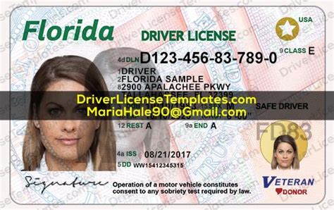 Florida Drivers License Template Psd 2023