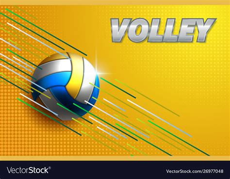 Volleyball Tournament Poster Template Design Vector Image