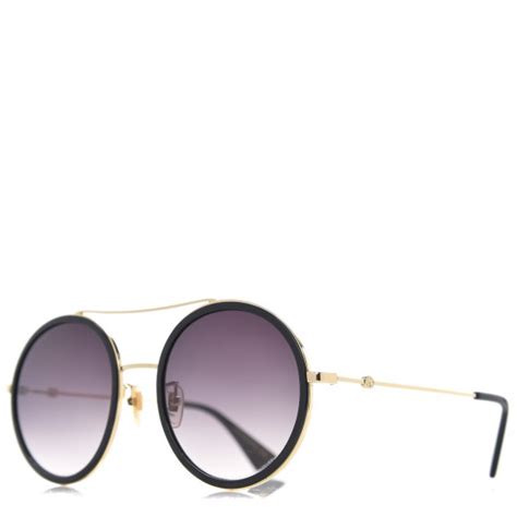 gucci round frame sunglasses gg0061s black 727028 fashionphile