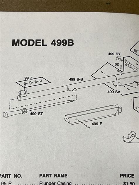 Original Daisy Model B Bb Gun Illustrated Parts List Manual