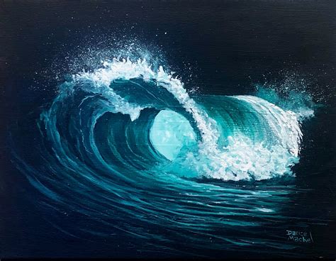 Darice Machel Mcguire Night Waves Acrylic Painting Entry March